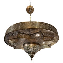 Bronze Star Shape Large Chandelier, Morocco, Contemporary