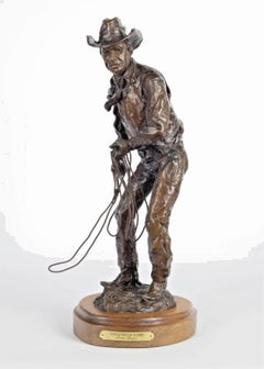 Bronze Statue, Anna Dwyer, 20th C., 1900s, "Fastest Rope in Bigfork", Numbered!