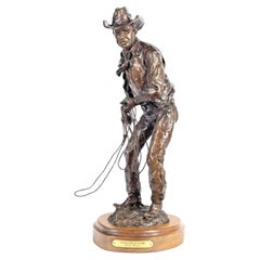Estatua de bronce, Anna Dwyer, S. XX, 1900, "La cuerda más rápida de Bigfork", ¡Numerada!