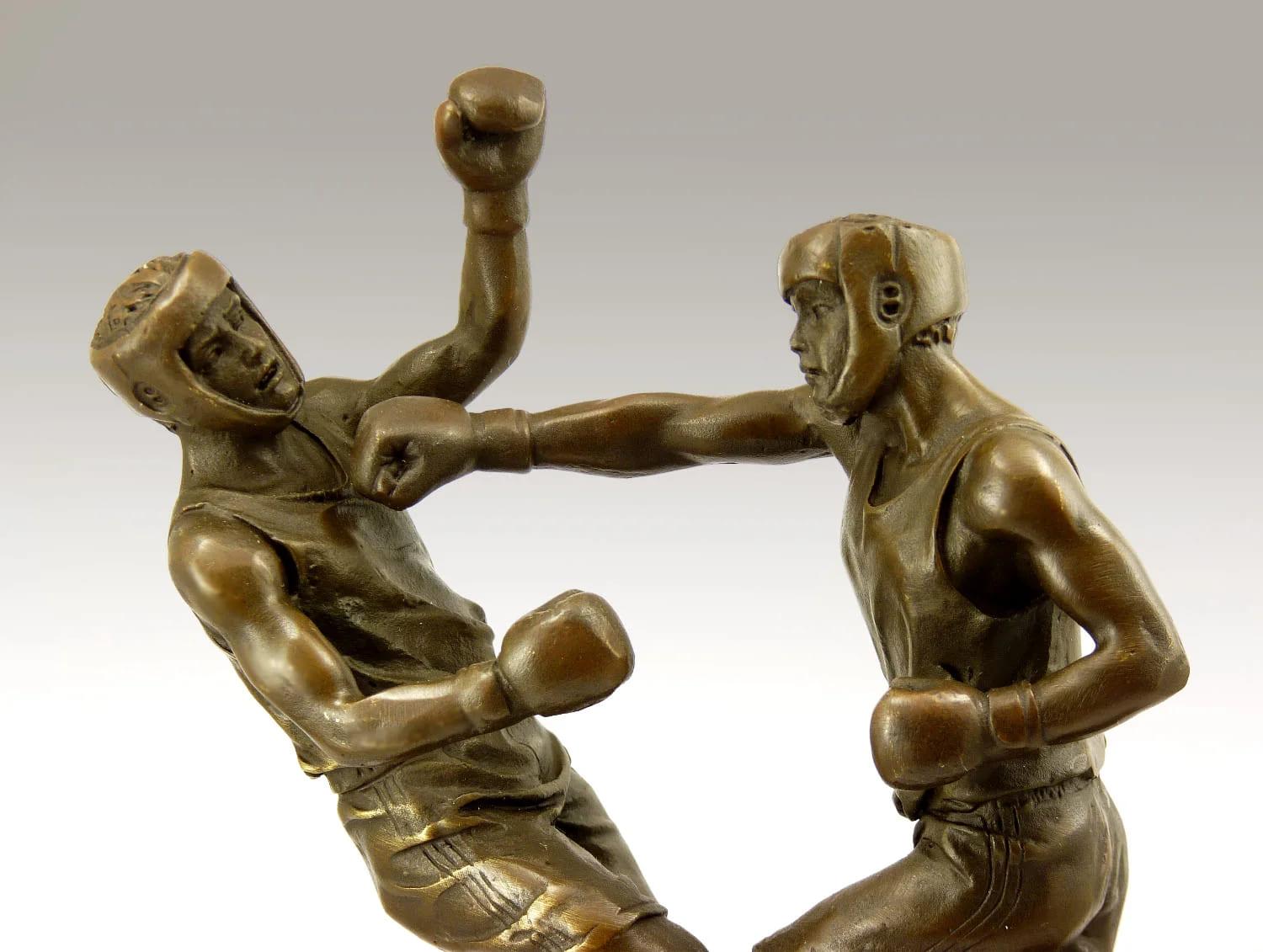 Francese Statua di bronzo - Trofeo di boxe in vendita