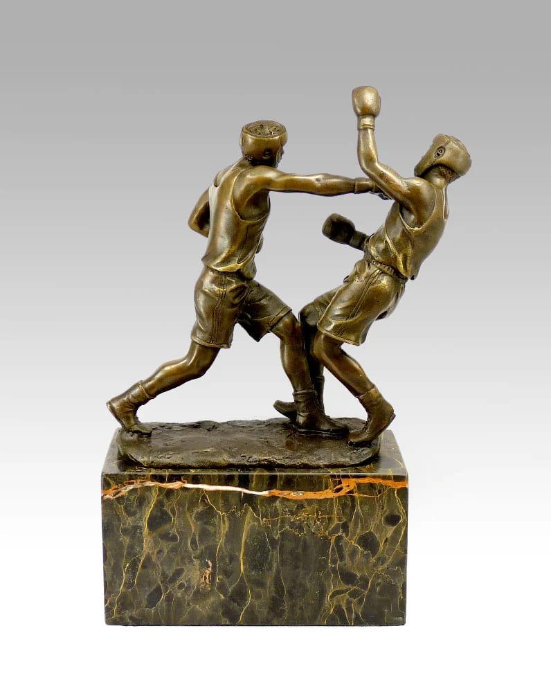 Patinato Statua di bronzo - Trofeo di boxe in vendita
