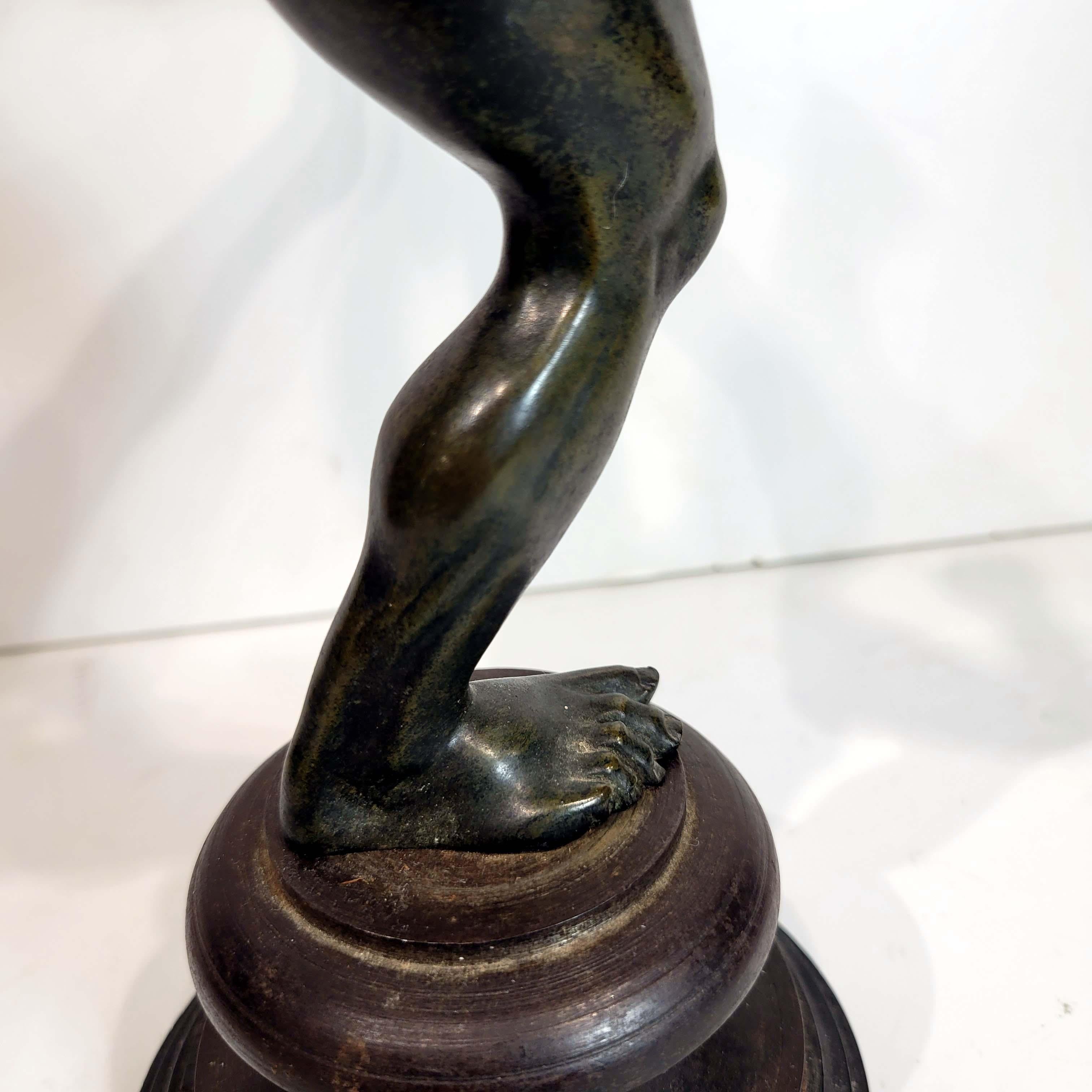Bronze Statue Depicting a Fighter, Roman Revival 18/19c For Sale 3