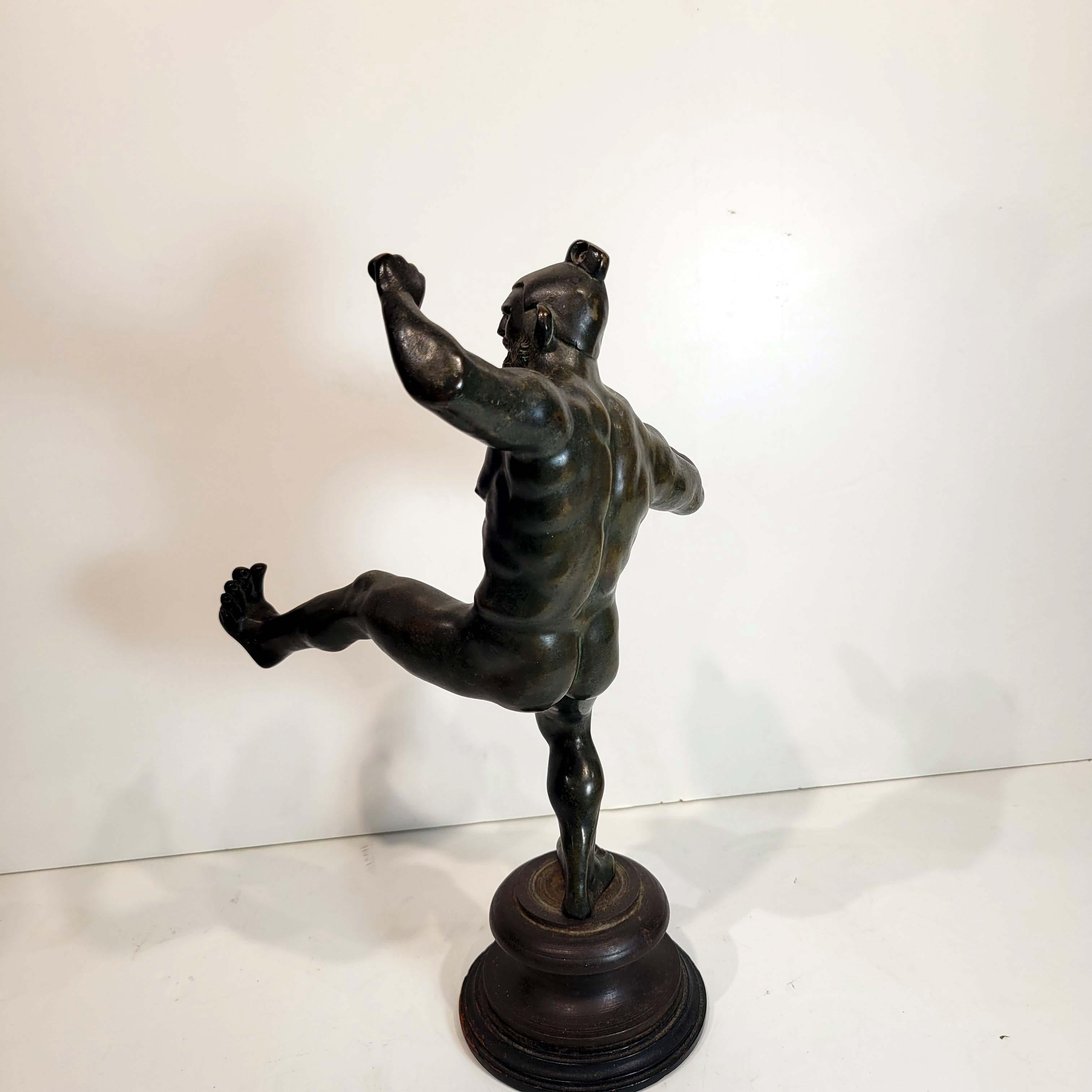 Bronze Statue Depicting a Fighter, Roman Revival 18/19c For Sale 4