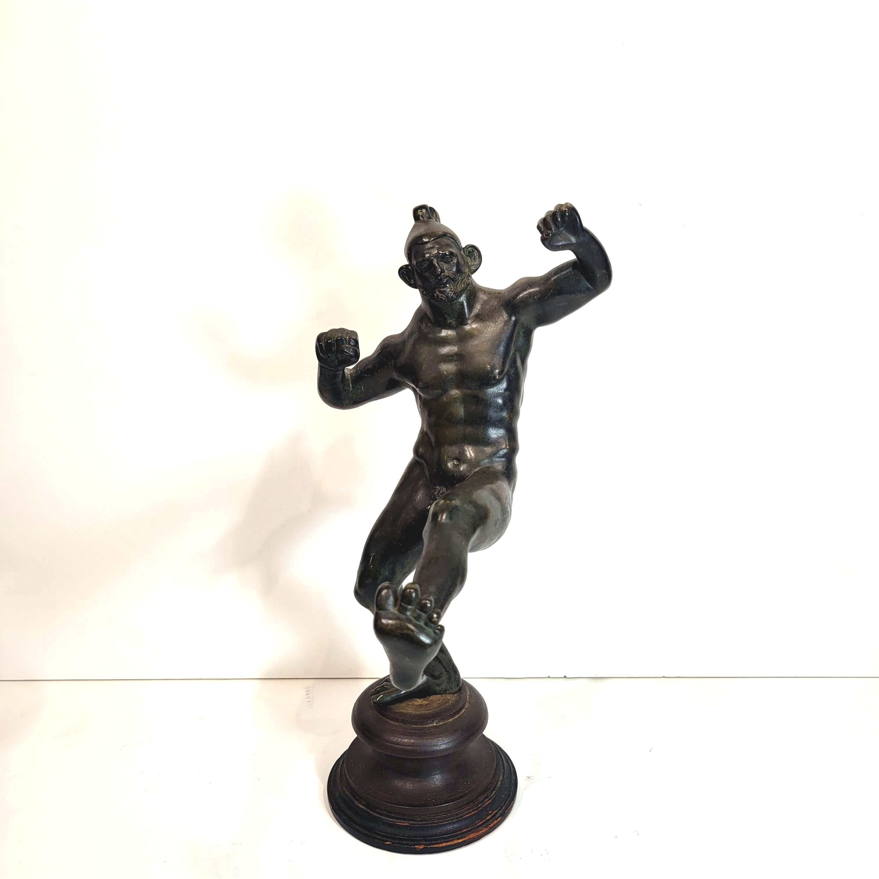 Classical Roman Bronze Statue Depicting a Fighter, Roman Revival 18/19c For Sale