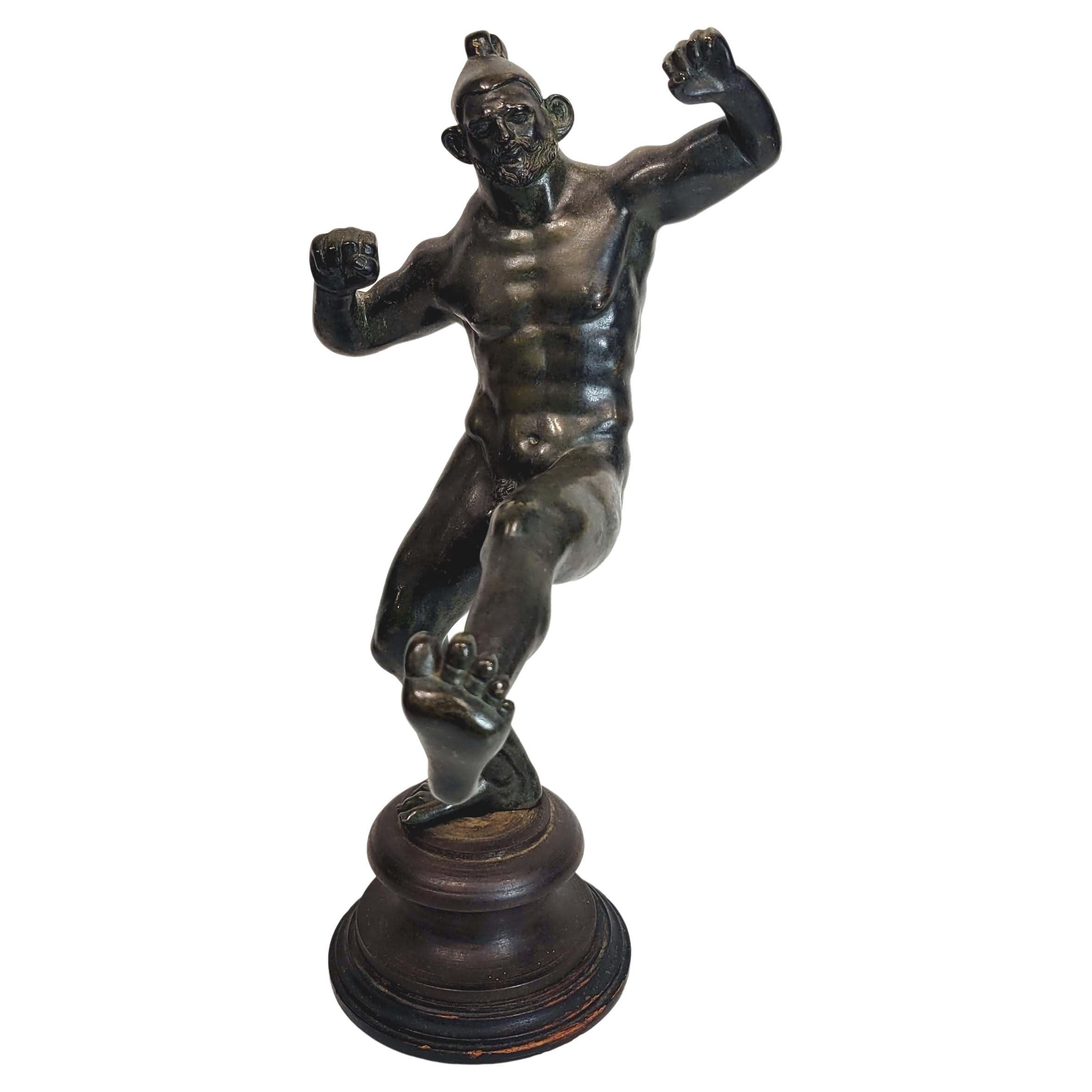 Bronze Statue Depicting a Fighter, Roman Revival 18/19c For Sale