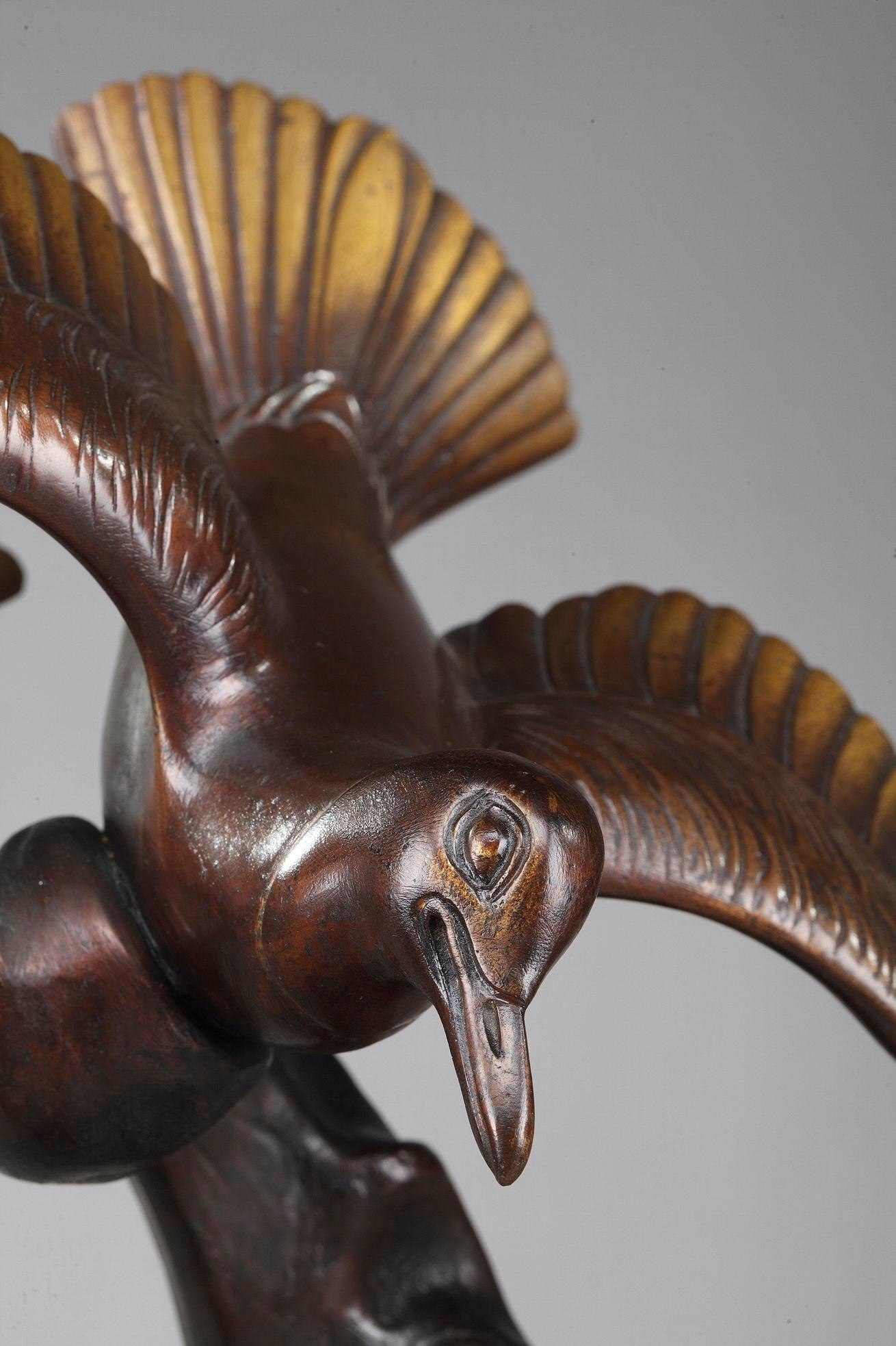20ième siècle Statue en bronze, Gulls volants d' Enrique Molins, espagnol, 1893-1958 en vente