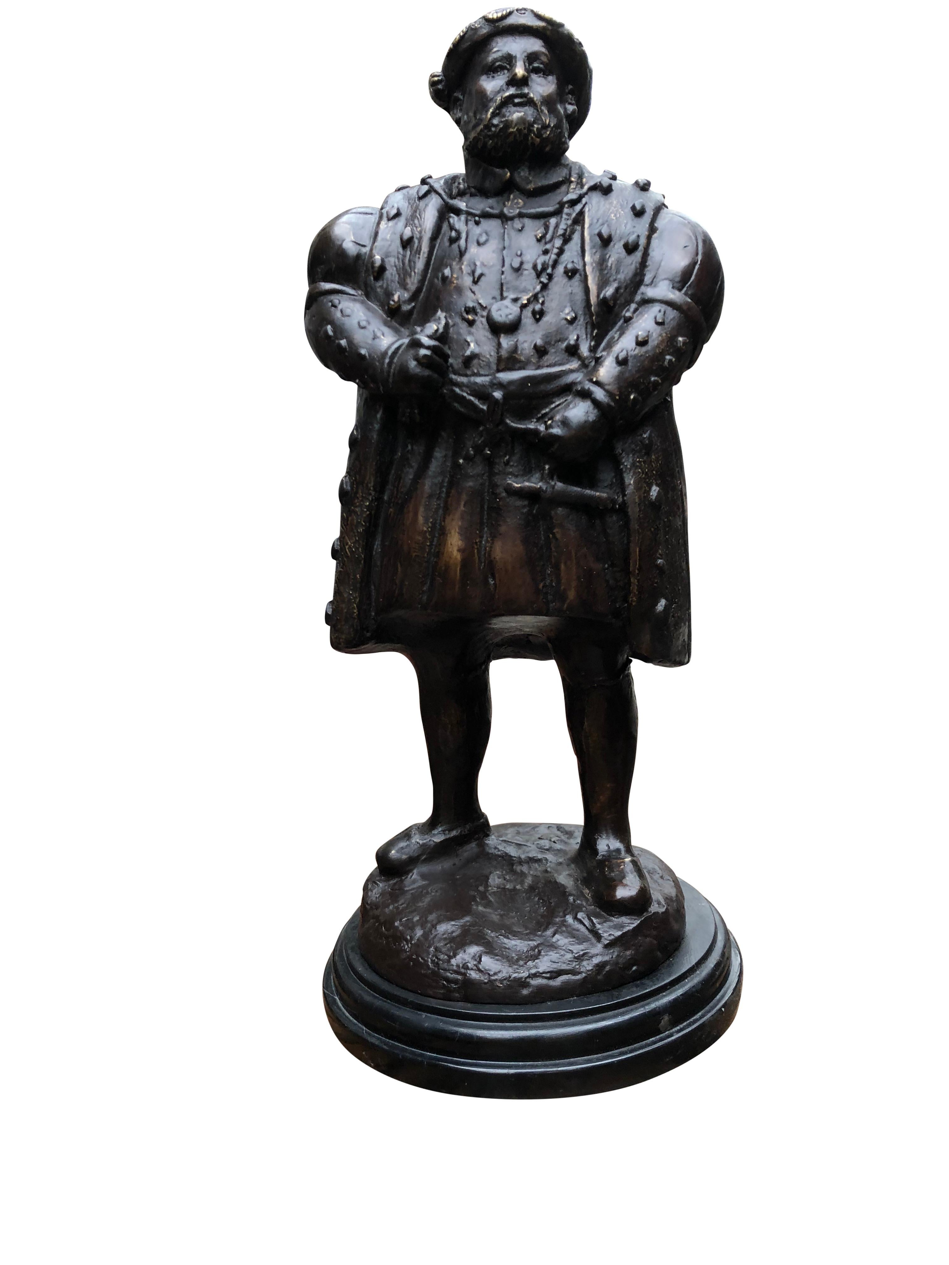 Bronze Statue Henry VIII - English King British Monarch Tudors, 20th Century In Excellent Condition For Sale In London, GB