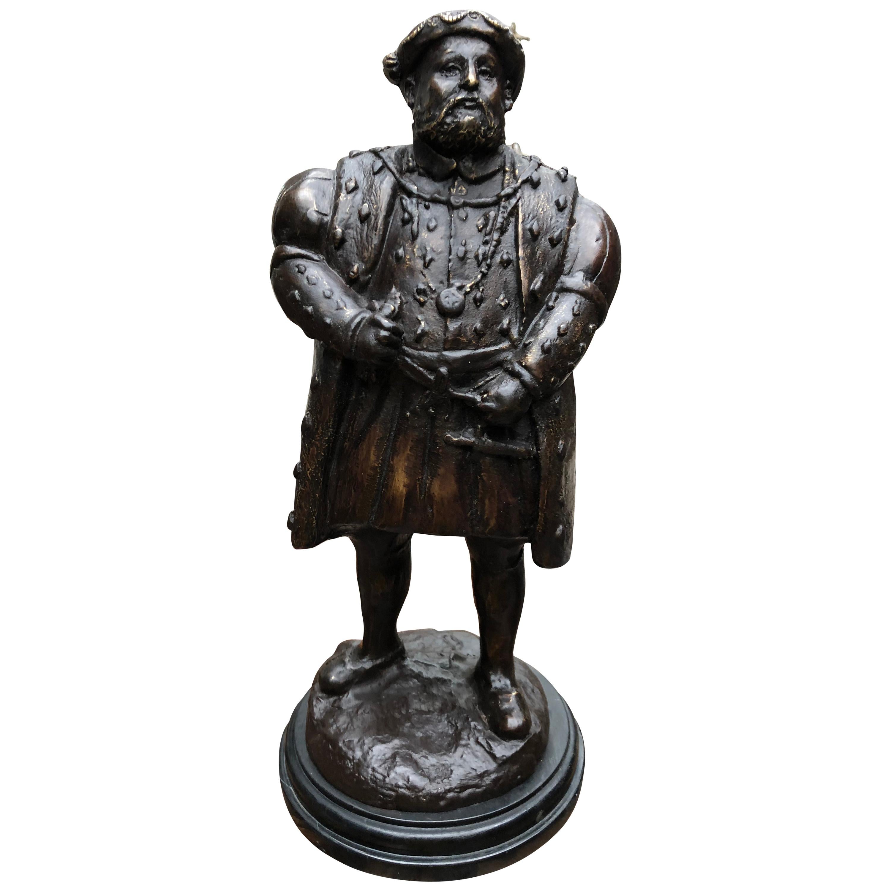 Bronze Statue Henry VIII - English King British Monarch Tudors, 20th Century For Sale