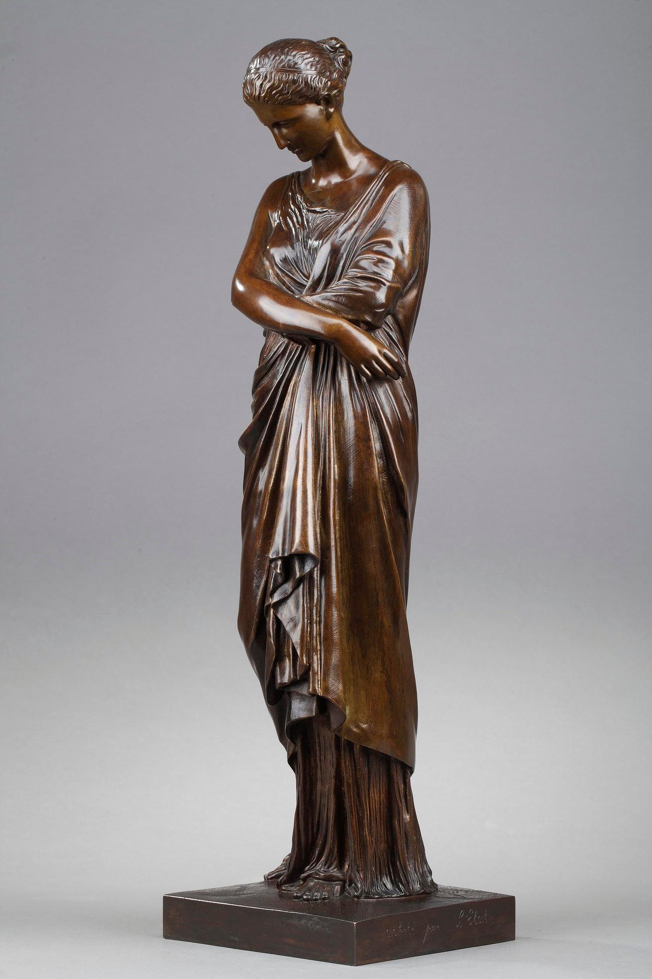Bronze Statue L'Espérance déçue After Auguste-Marie Barreau 13