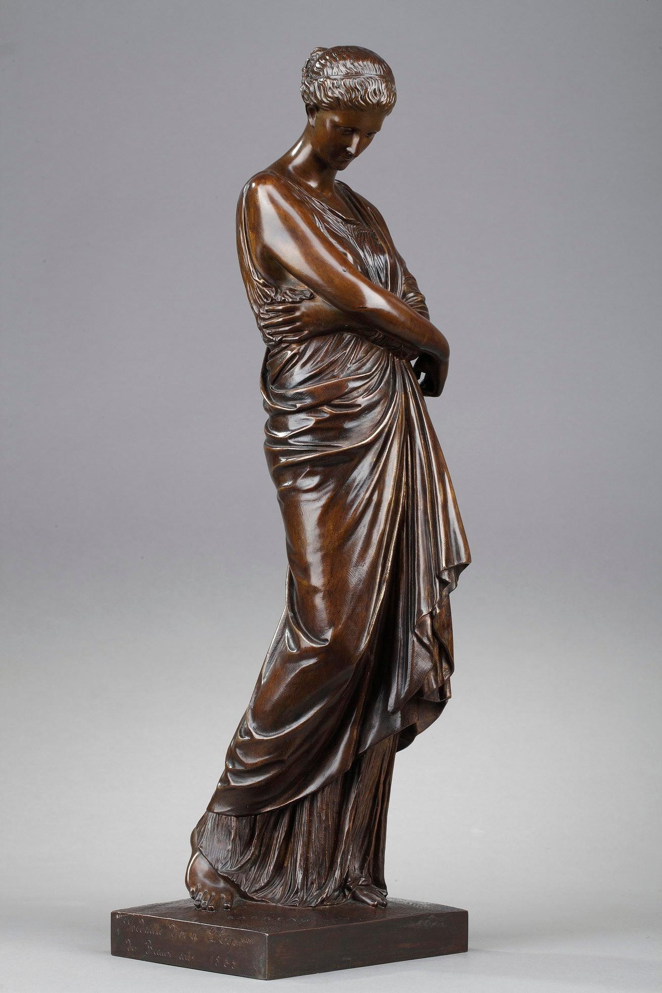 Neoclassical Revival Bronze Statue L'Espérance déçue After Auguste-Marie Barreau