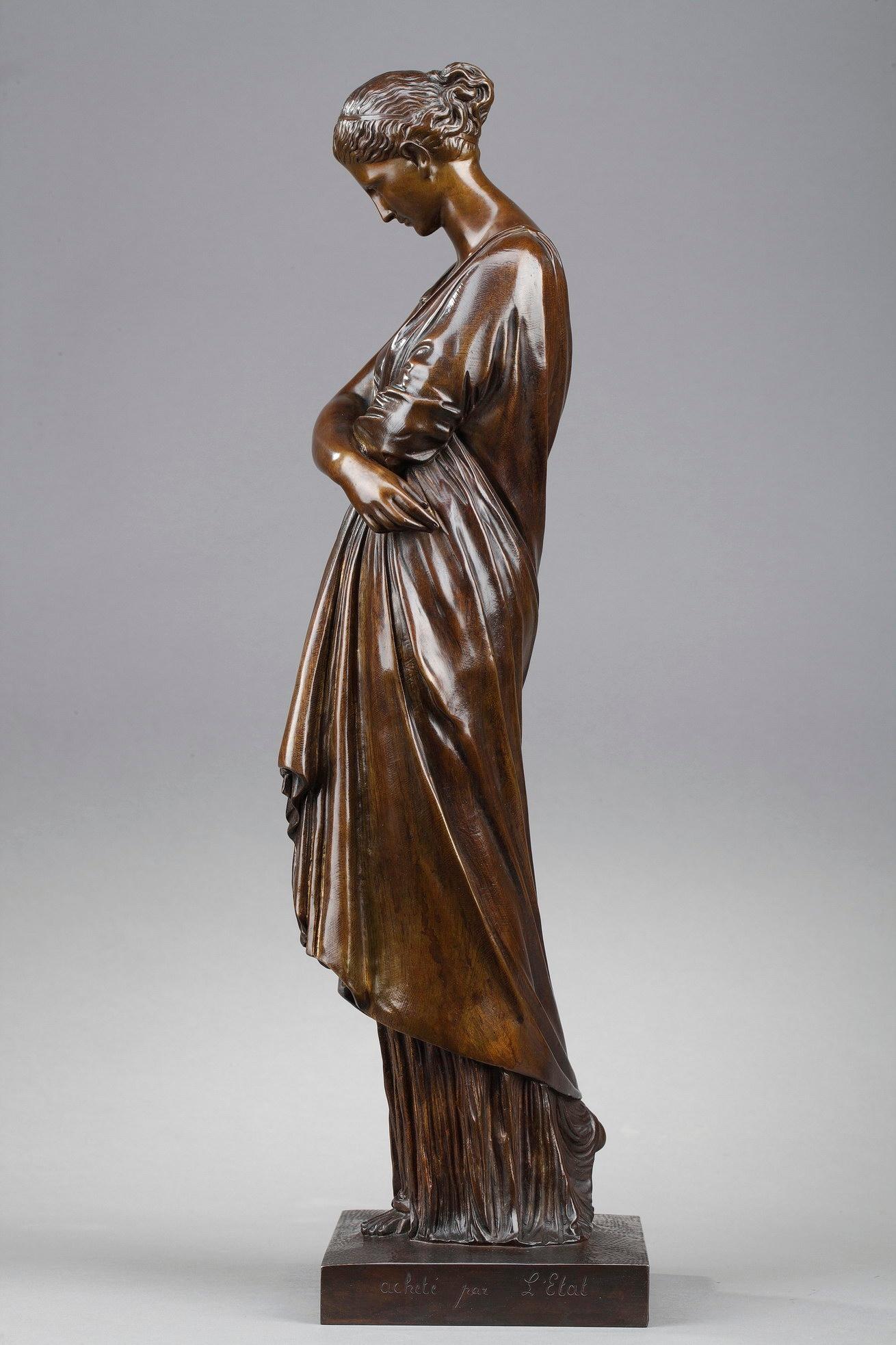 19th Century Bronze Statue L'Espérance déçue After Auguste-Marie Barreau