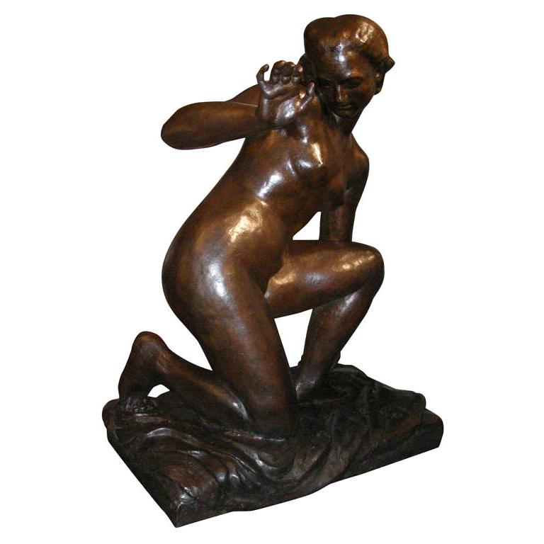 Bronze Statue of a "Bather" after a 1937 Plaster by P. Besnard For Sale