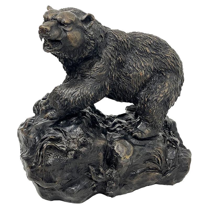 Statue en bronze d'un ours, d'après Pierre Jules Mêne