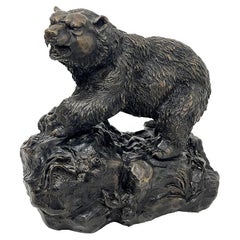 Vintage Bronze Statue of a Bear, After Pierre-Jules Mêne