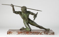 Bronzestatue eines Gladiators aus Bronze, von Cipriani, Frankreich, frühes 20. Jahrhundert