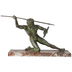 Bronzestatue eines Gladiators aus Bronze, von Cipriani, Frankreich, frühes 20. Jahrhundert