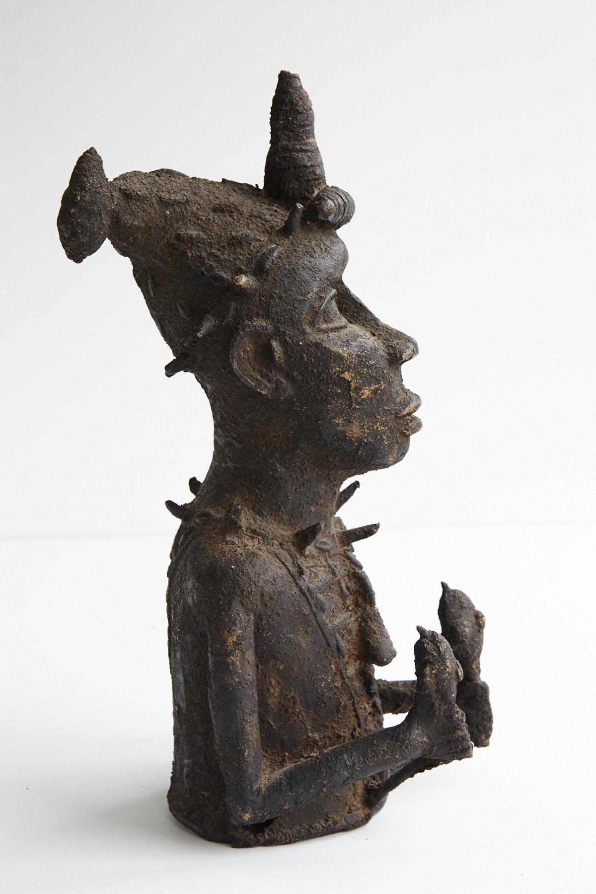 Beninese Bronze Statue of a Juju Man, Benin, 1930s For Sale