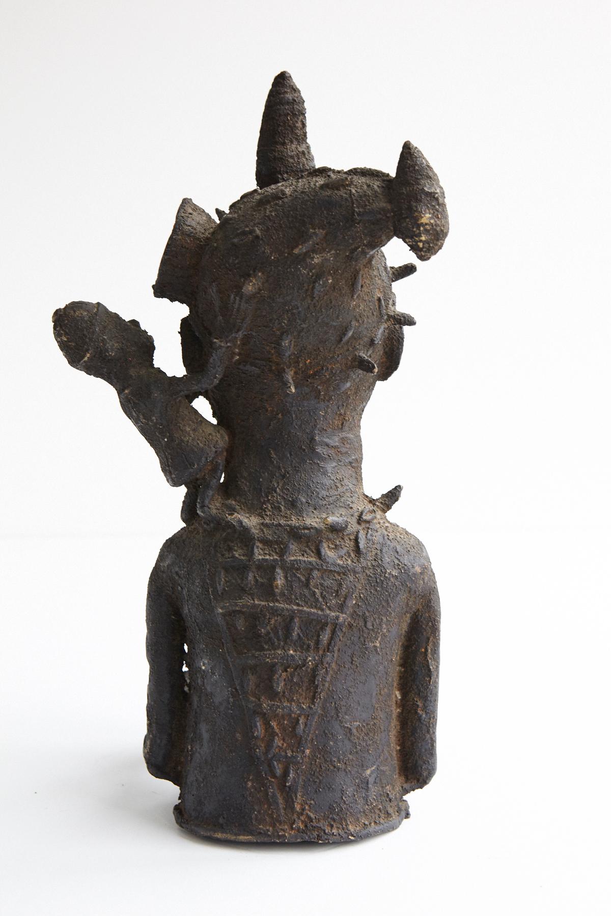 Cast Bronze Statue of a Juju Man, Benin, 1930s For Sale