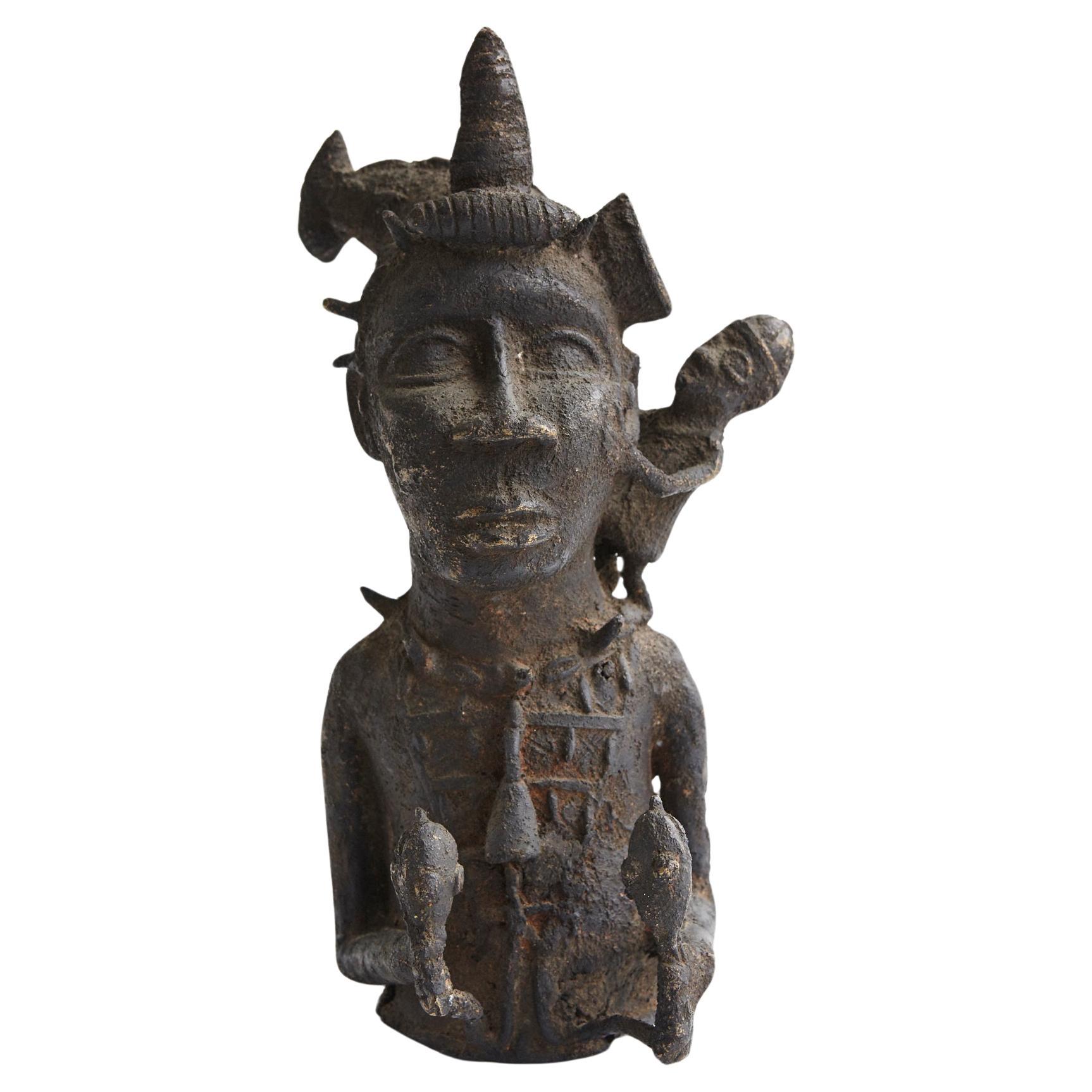 Bronze Statue of a Juju Man, Benin, 1930s For Sale