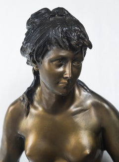Bronze Statue of a Lady Holding Pan's Pipes