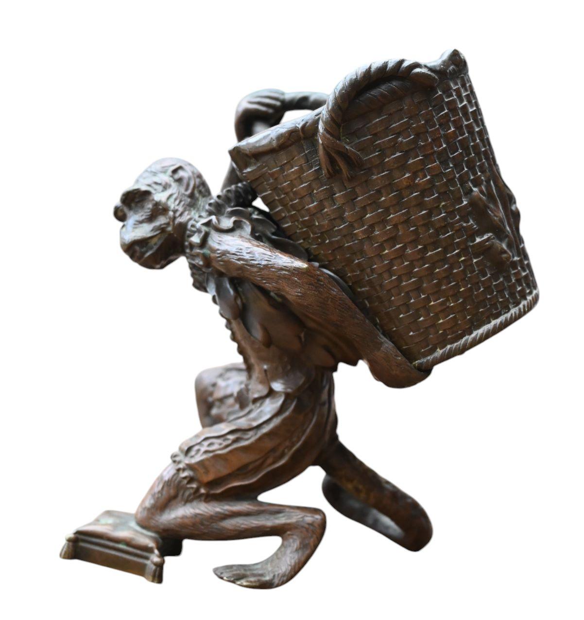Statue en bronze de très grande qualité représentant un singe habillé en marquis, datant de la fin du 19e siècle.
Hauteur 16 cm
