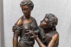 Bronze Statue of a Pleading Man, and a Shy Maiden, French, Gregoire, 1870s