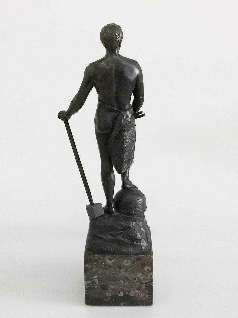 Deutsche Bronzestatue von Adolf Muller-Crefeld aus Deutschland, 1900 im Zustand „Gut“ im Angebot in Delft, NL