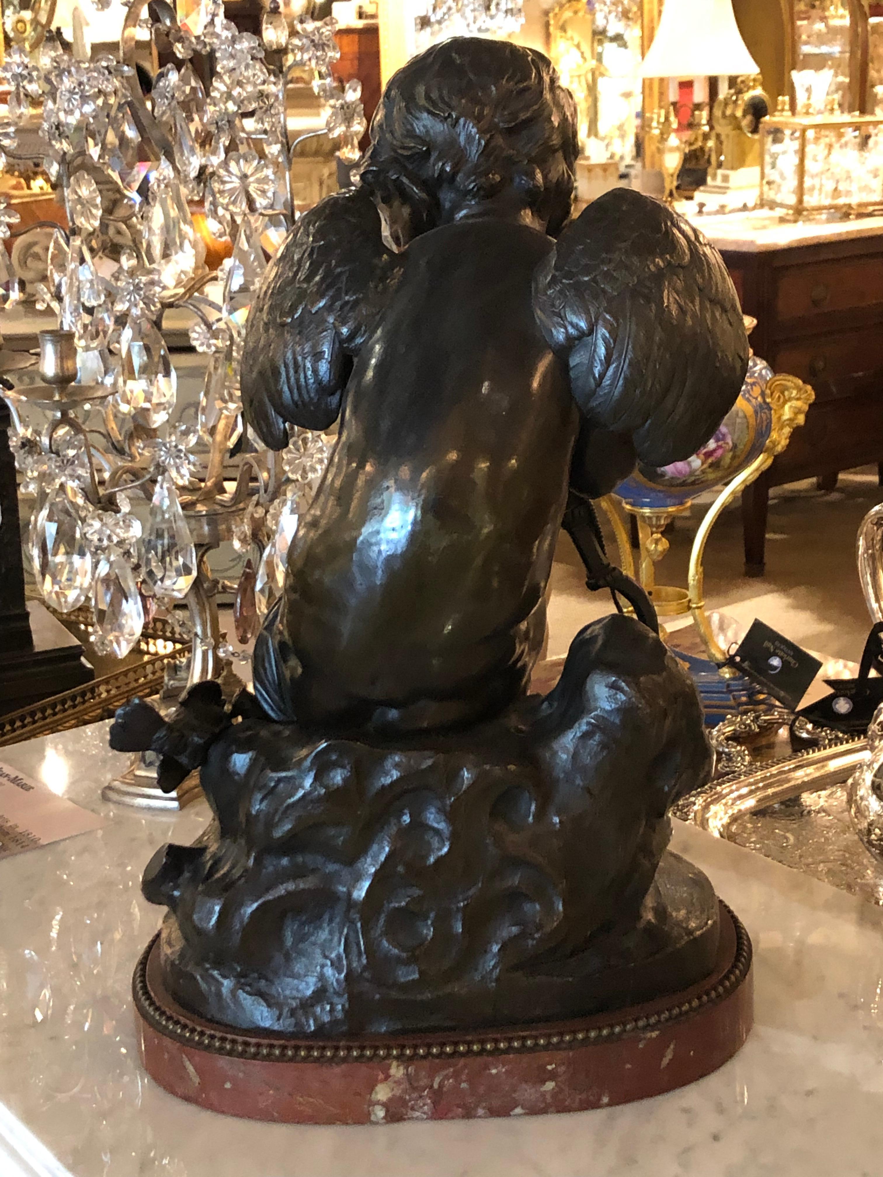 Bronze Statue of an Angel by Pigalle In Good Condition In Houston, TX