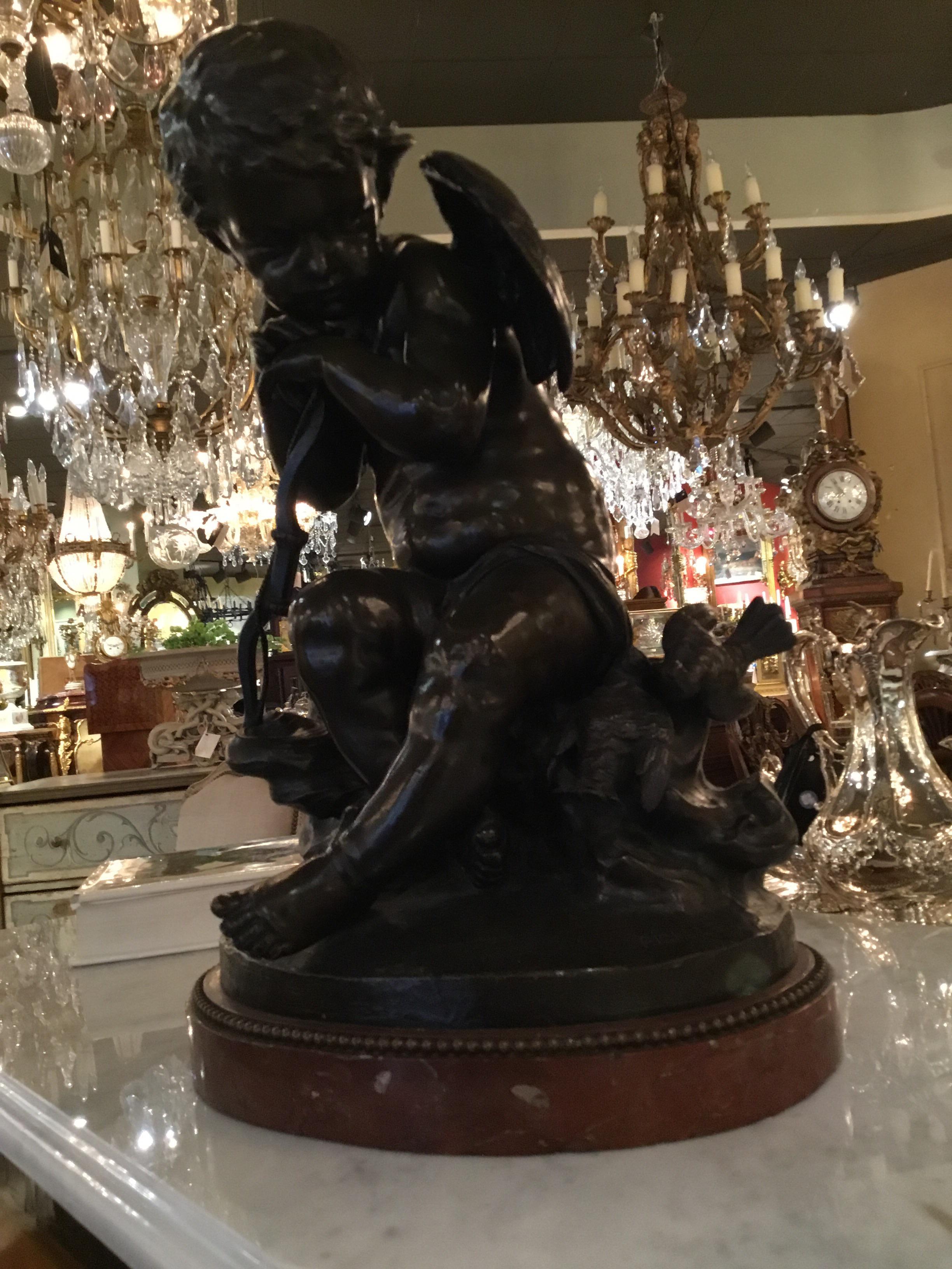 19th Century Bronze Statue of an Angel by Pigalle