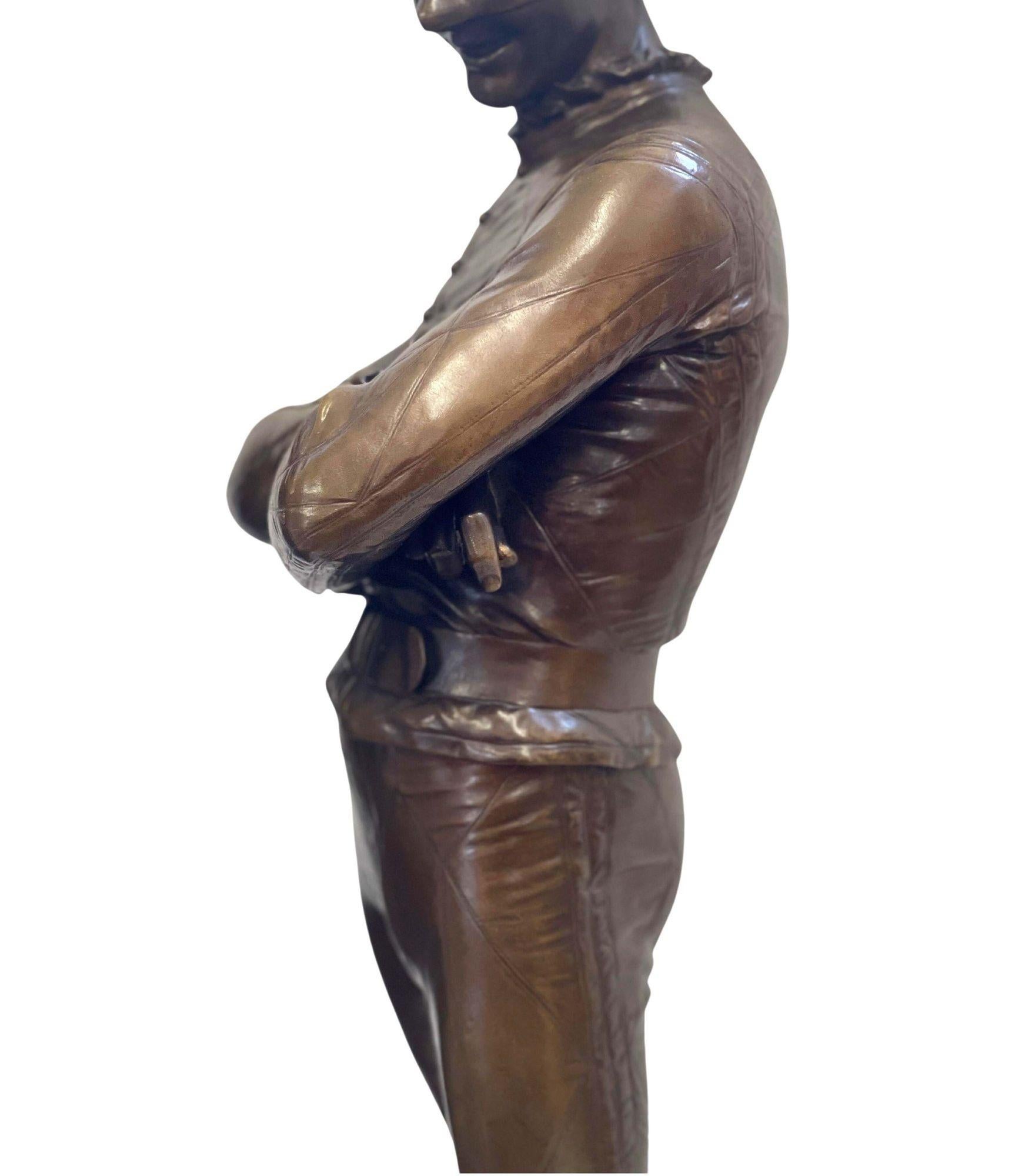 French Bronze Statue of Arlequin by Charles-René de Paul de Saint-Marceaux For Sale