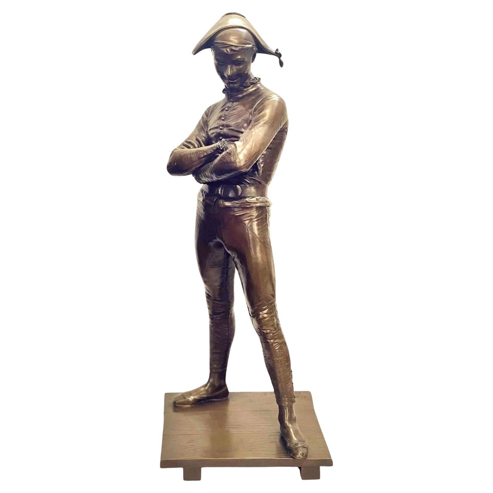 Bronze Statue of Arlequin by Charles-René de Paul de Saint-Marceaux For Sale