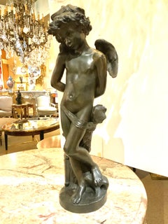 Bronzestatue eines Amors von Denise Delayigne, 19. Jahrhundert