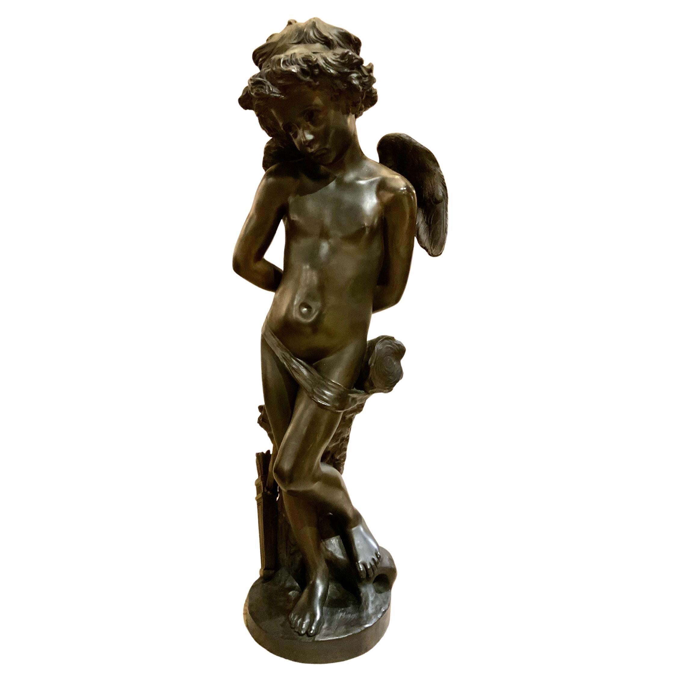 Bronze Statue of Cupid by Denise Delayigne, 19th C