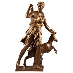 Bronze Statue of Diana Huntress, F. Barbedienne, Achille Collas, 1880