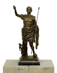 Bronze Statue Of Emperor Augustus, Roman Imperial Sculpture