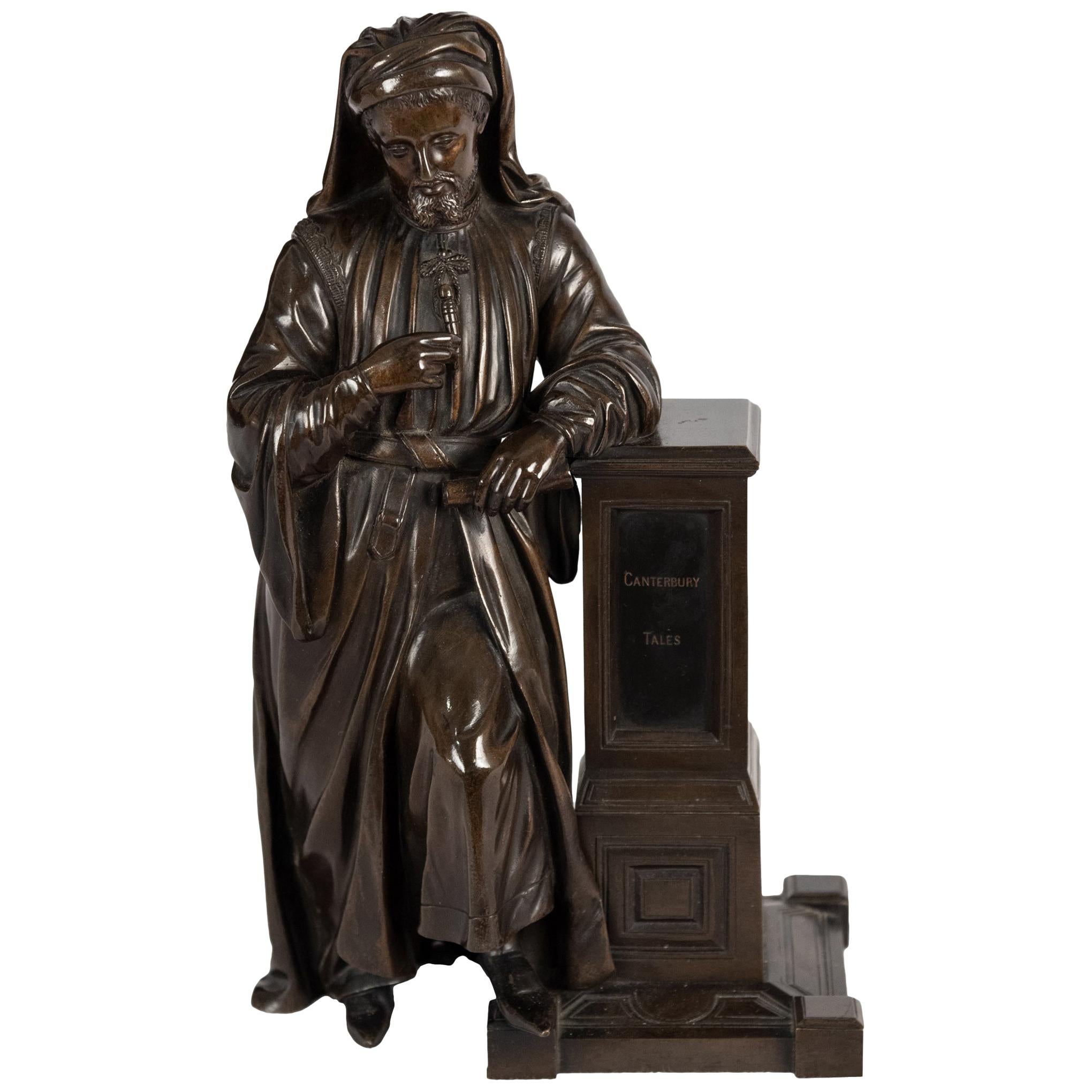 Bronze Statue of Geoffrey Chaucer For Sale