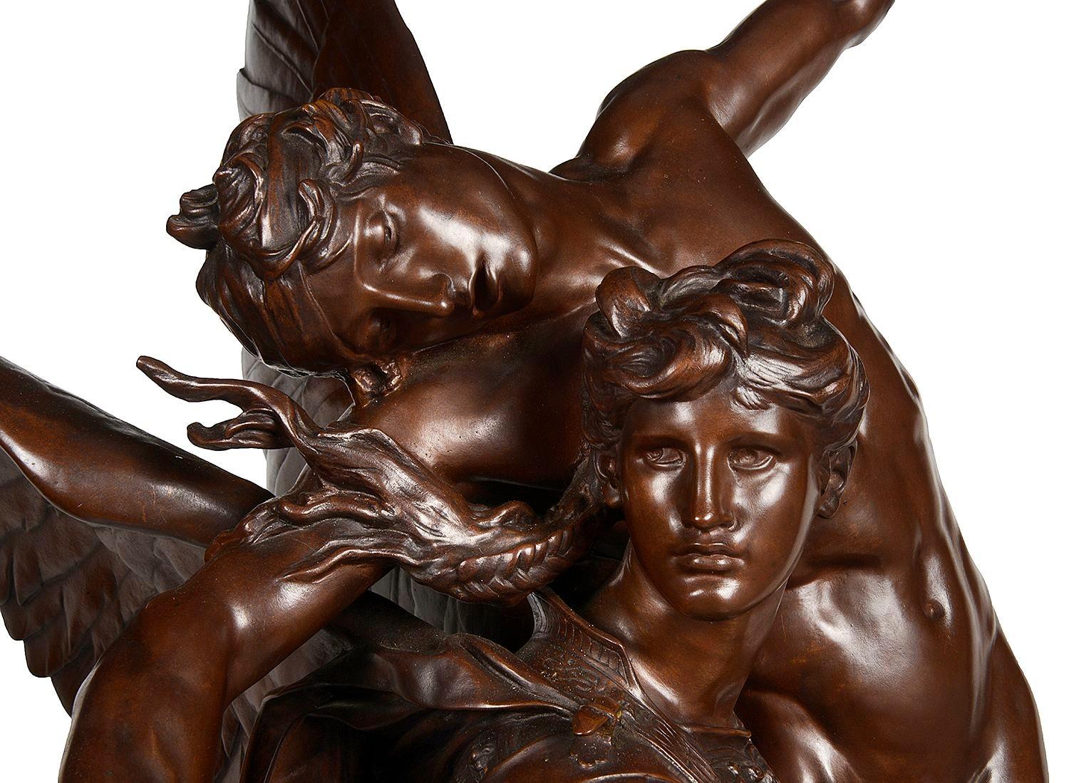 Statue en bronze de Gloria Victis, vers 1880, par Barbedienne Bon état - En vente à Brighton, Sussex