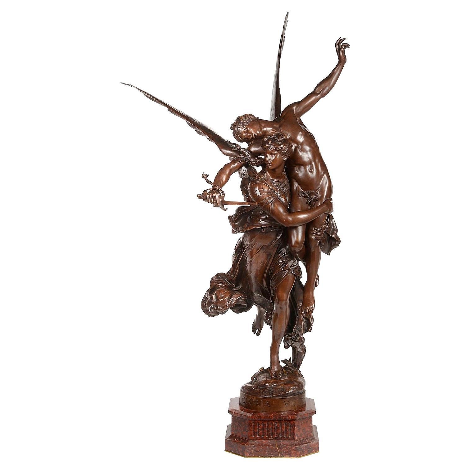 Bronze statue of Gloria Victis, circa 1880, by Barbedienne For Sale