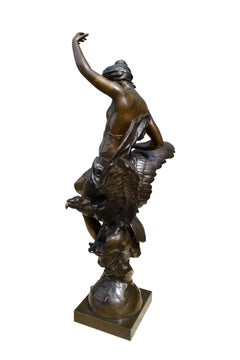 Bronze Statue of Hebe and The Eagle of Jupiter by Emile Louis Picault