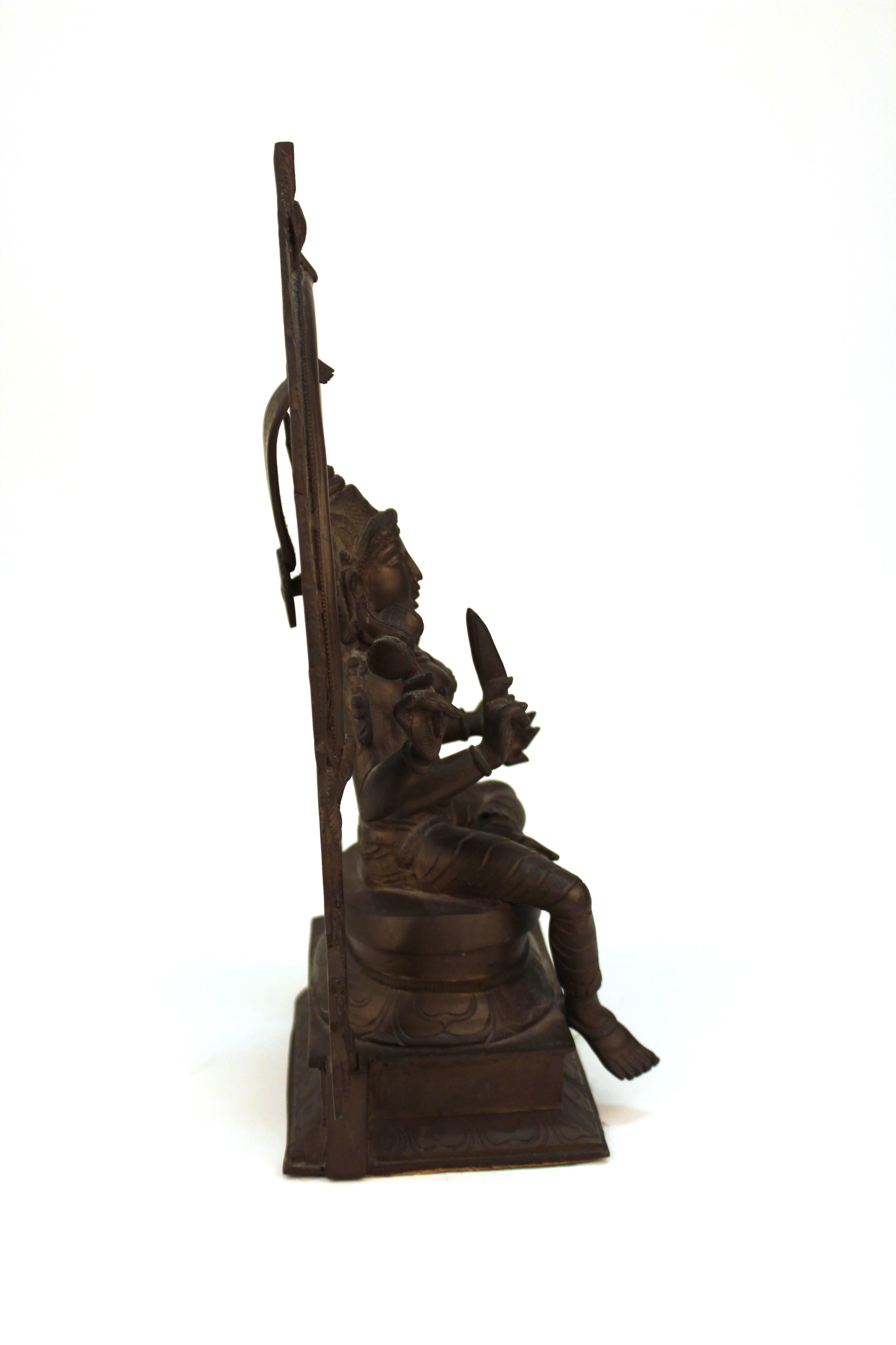 Bronze Statue of Hindu Goddess Kali In Good Condition In Astoria, NY