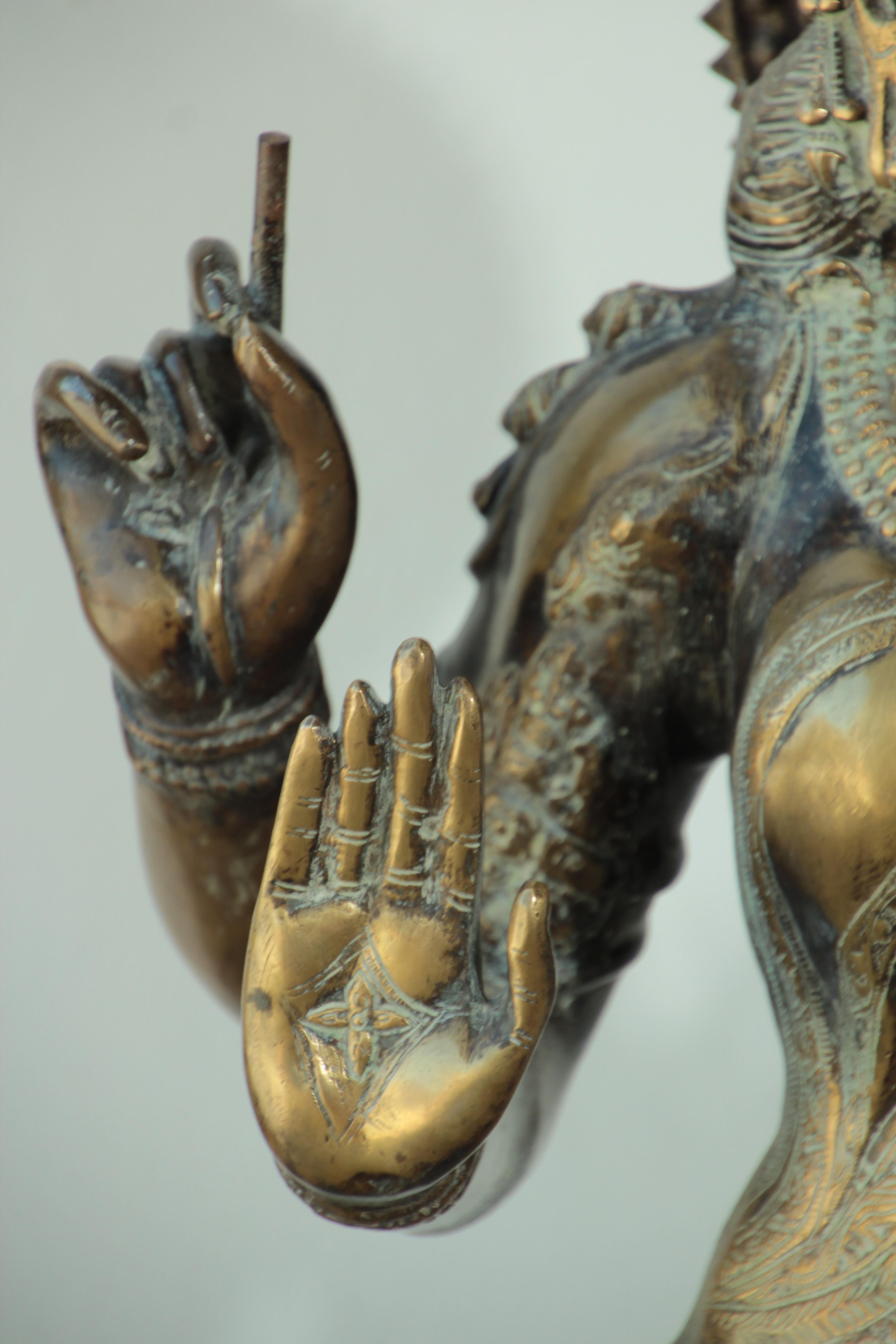 Indien Statue en bronze de la déesse hindoue Lakshmi
