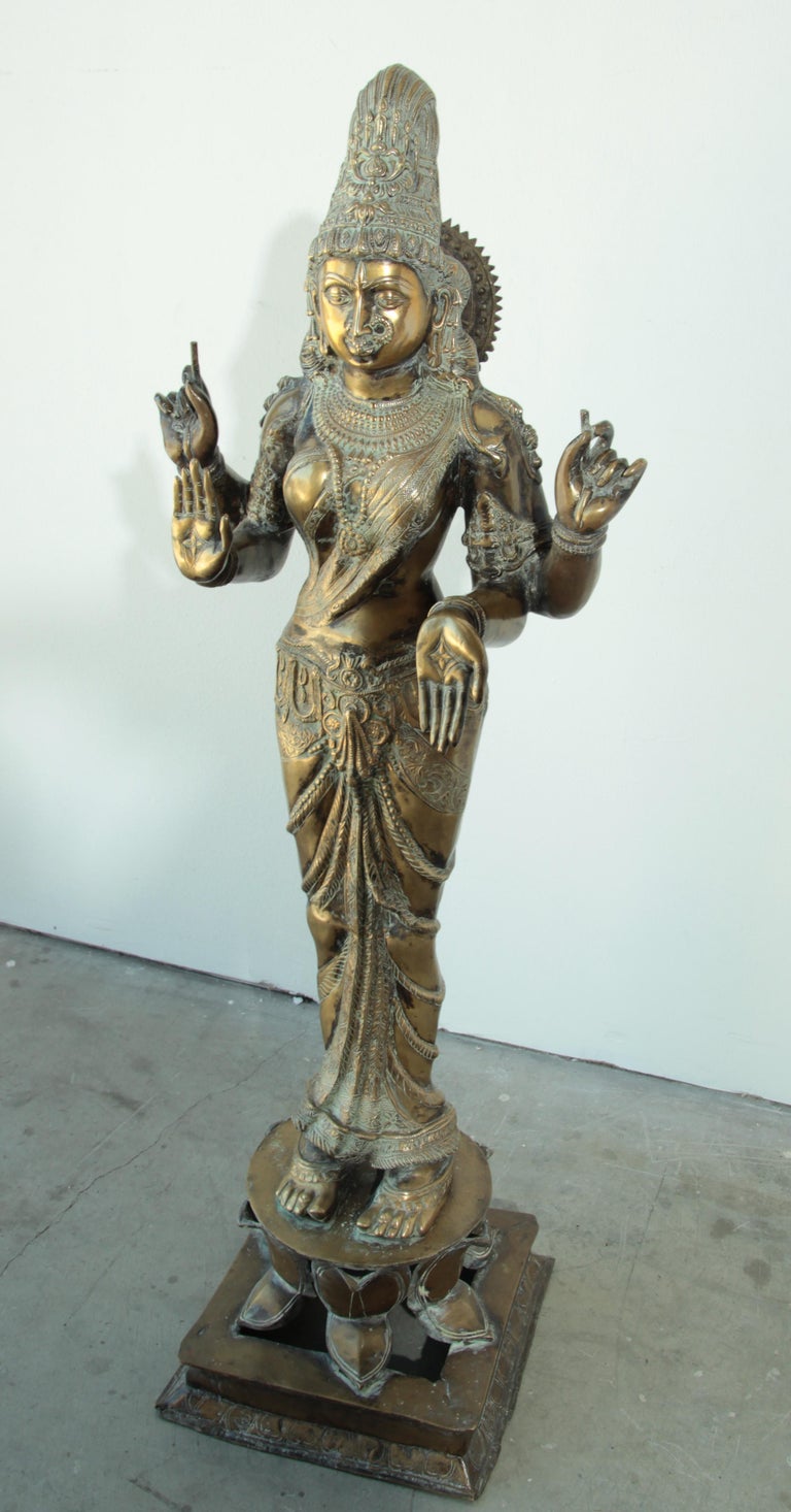 Bronze Statue of Hindu Goddess Lakshmi at 1stDibs