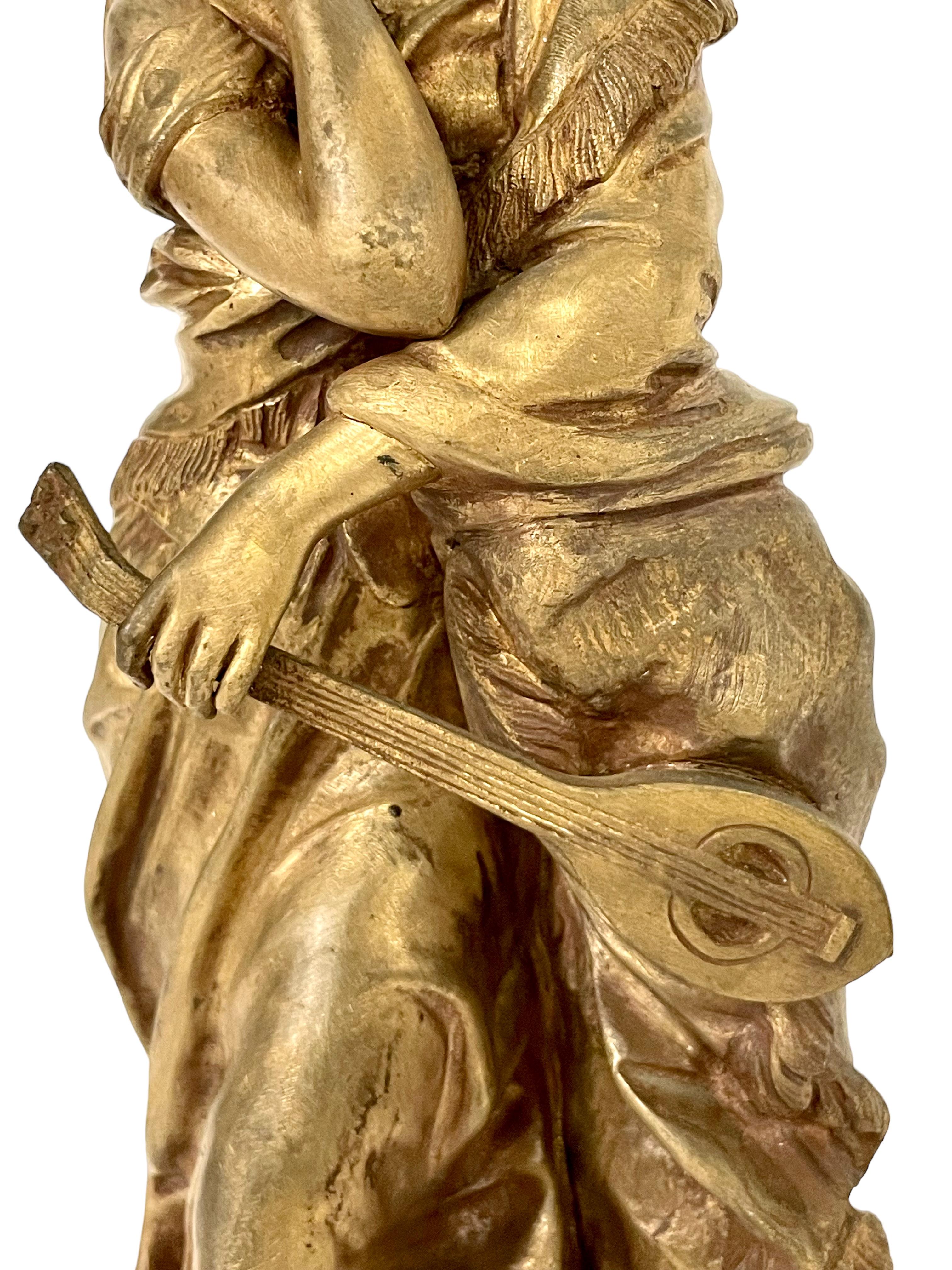 19th Century French Antique Bronze Statue of 'Mignon' by A.E. Gaudez