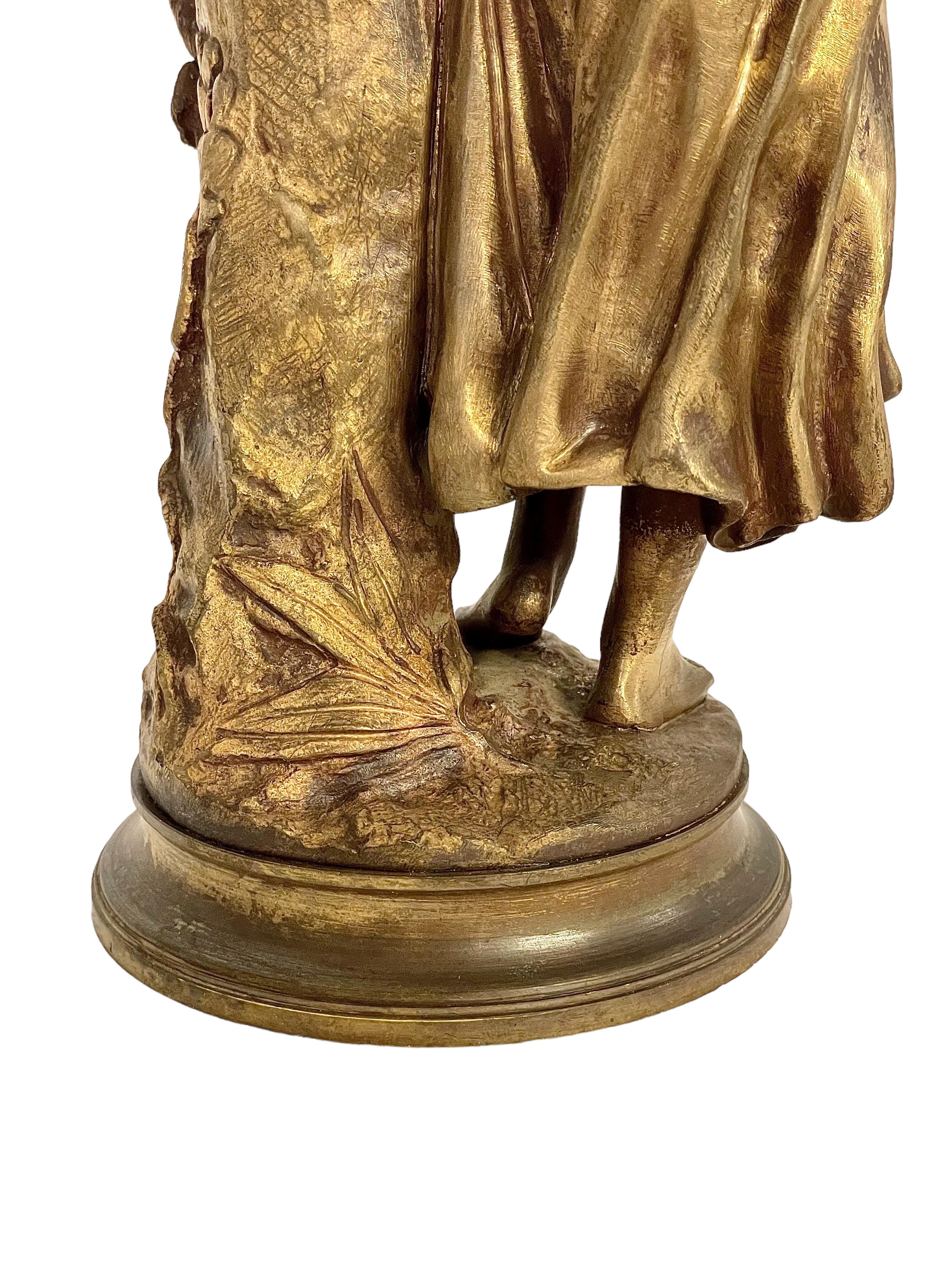 French Antique Bronze Statue of 'Mignon' by A.E. Gaudez 3