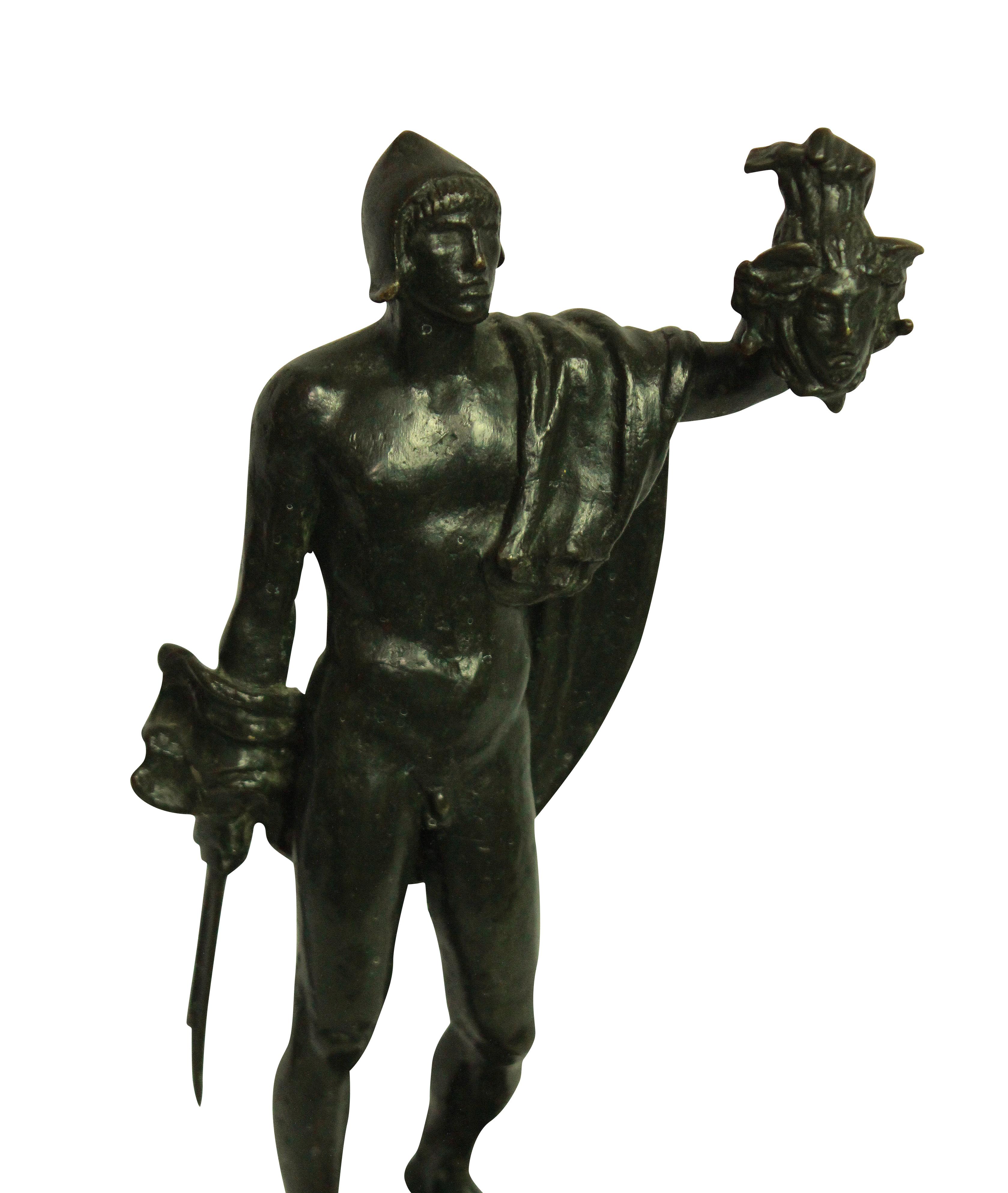 Italian Bronze Statue of Perseus Holding the Medusa's Head