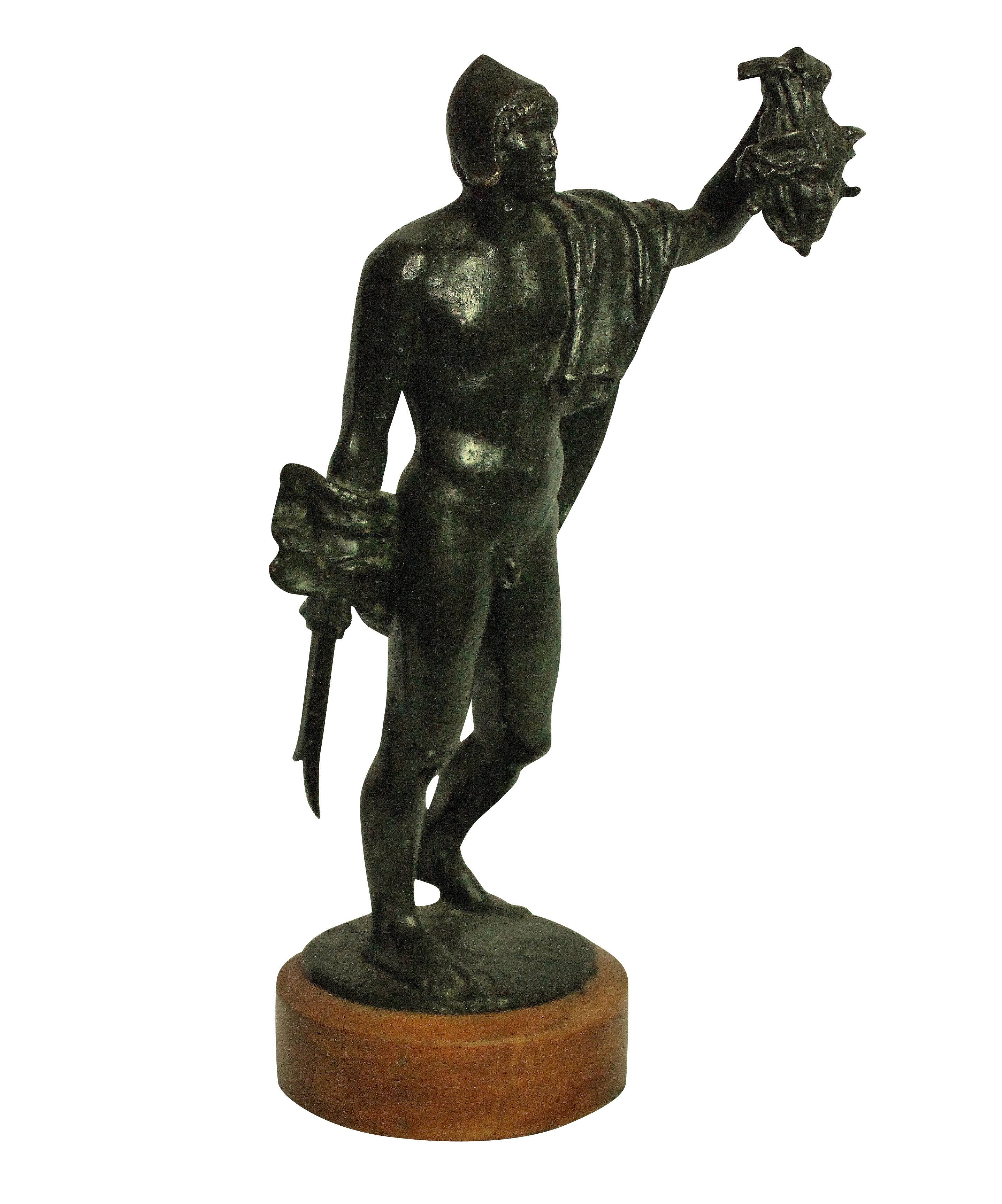 Grand Tour Bronze Statue of Perseus Holding the Medusa's Head