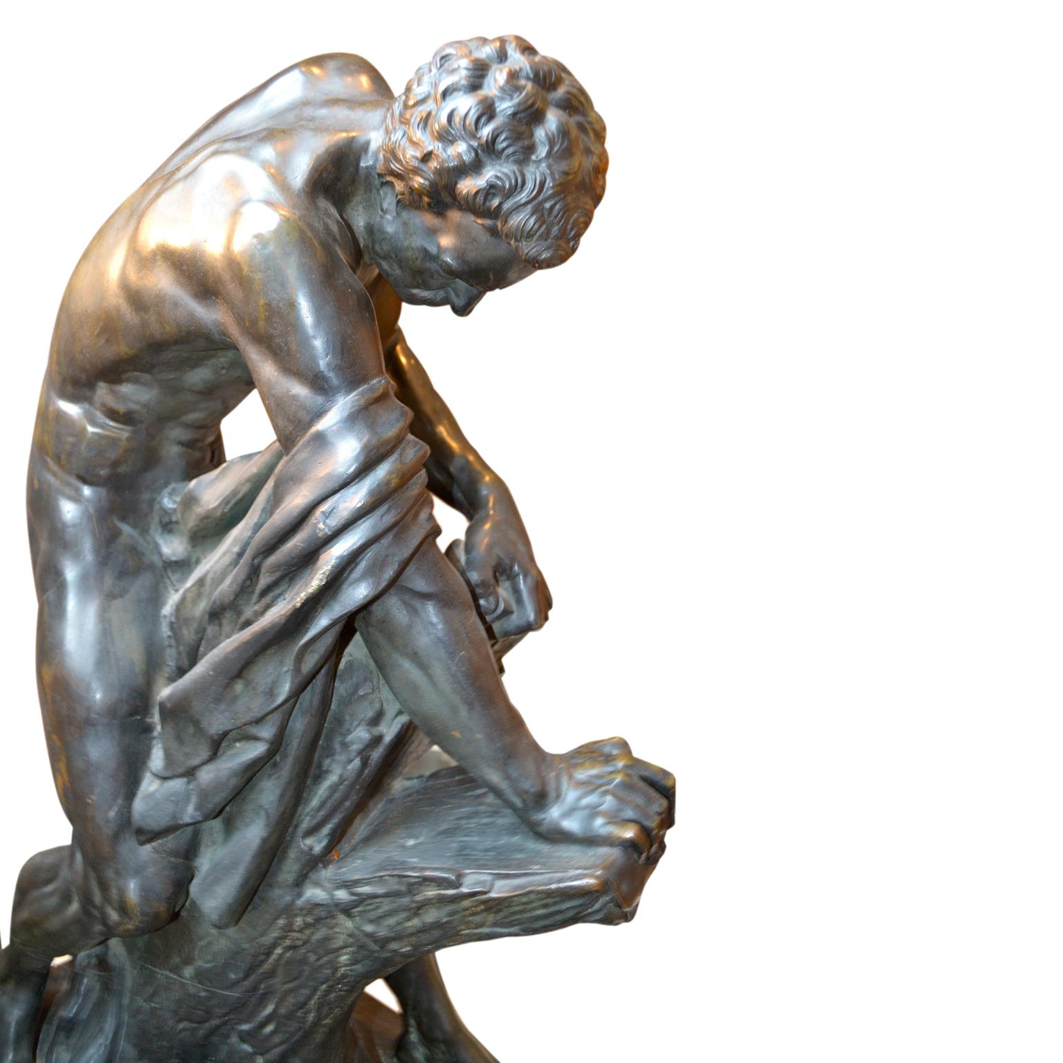Statue en bronze du lutteur grec romain Milo de Croton d'après Dumont en vente 2
