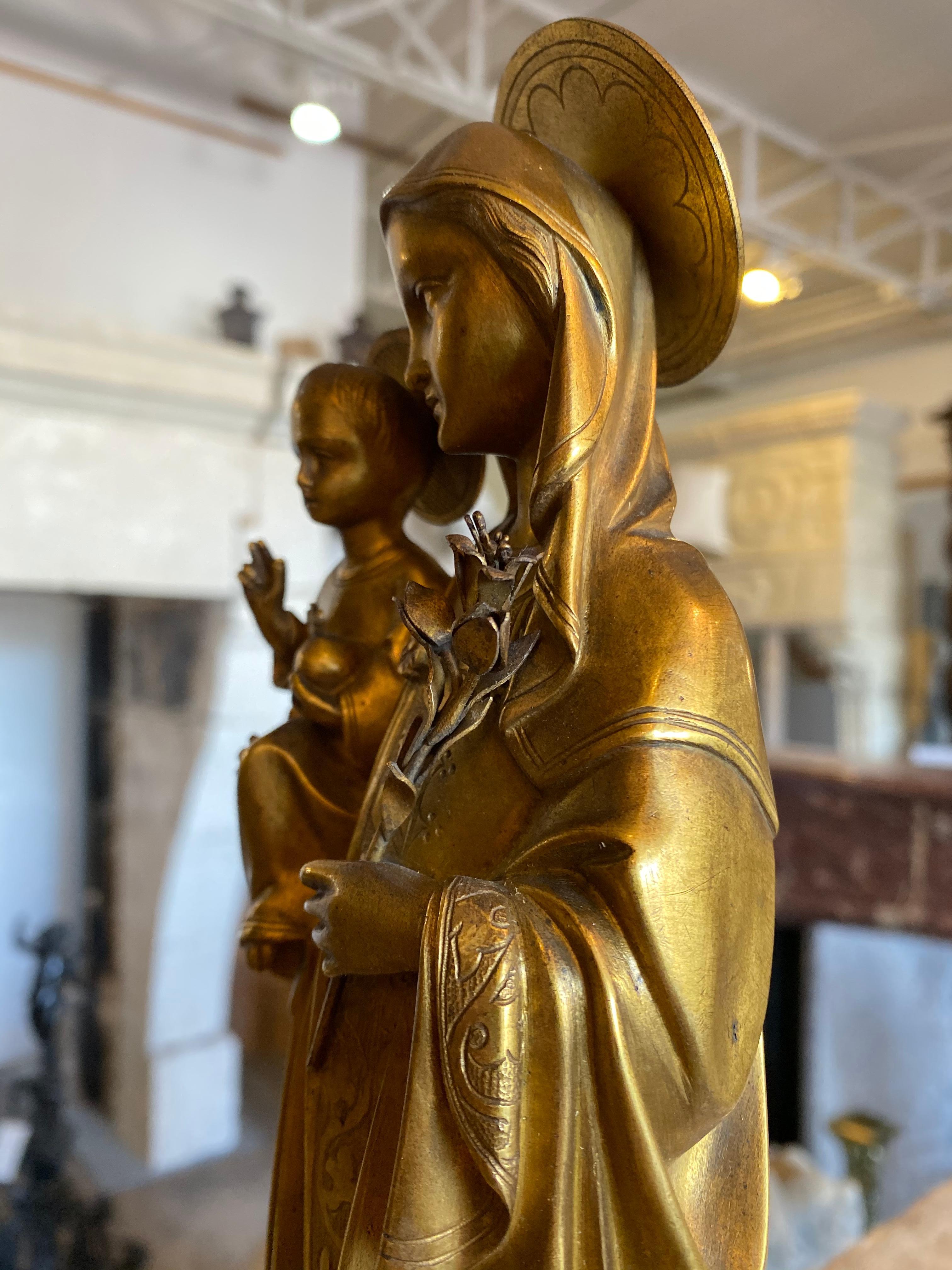 Bronzestatue der Jungfrau Maria im Zustand „Gut“ in Dallas, TX