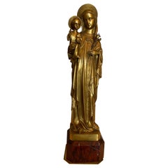 Vintage Bronze Statue of Virgin Mary