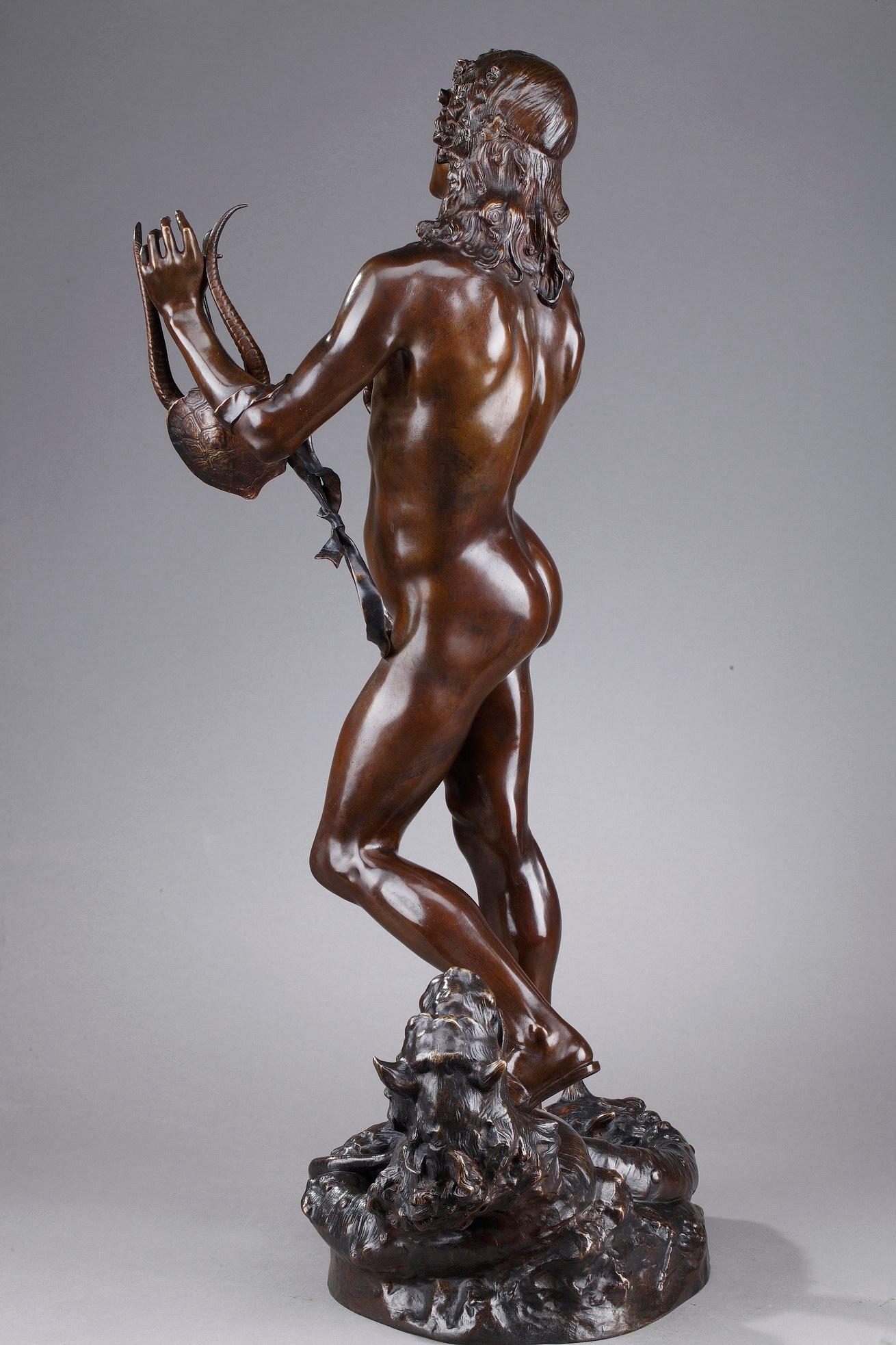 Napoleon III Bronze Statue Orpheus and Cerberus by Edme Antony Paul Noël